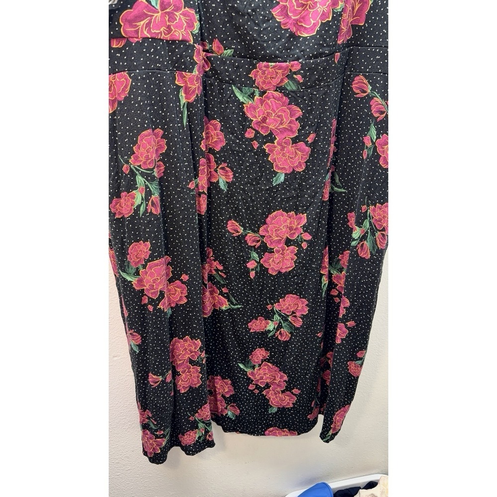 Torrid 5 / 5X Tea Length Stretch Challis Sweetheart Dress POLKA DOT Floral - Picture 6 of 11